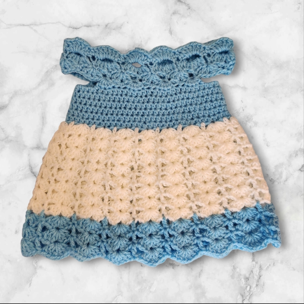 Blue, White Baby Girl Dress